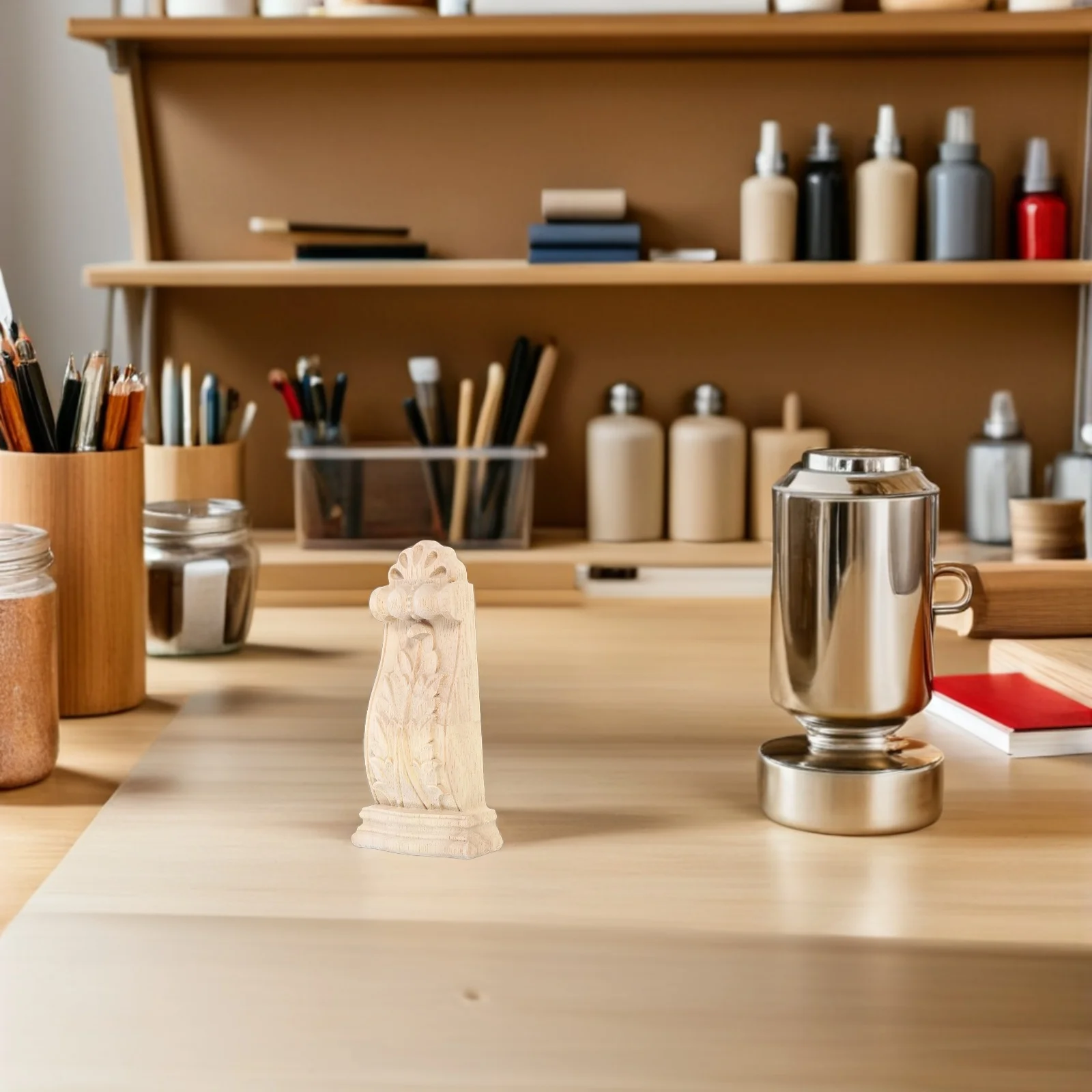 

4Pcs European Solid Wood Corbels Carved Decorative Applique Door Cabinet Furniture Trim Wall Corner Molding Vintage Style Home