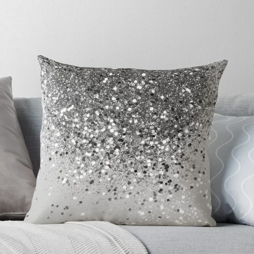 

Soft Silver Gray Glitter #1 (Faux Glitter - Photography) #shiny #decor #art Throw Pillow Cushions Cover pillow