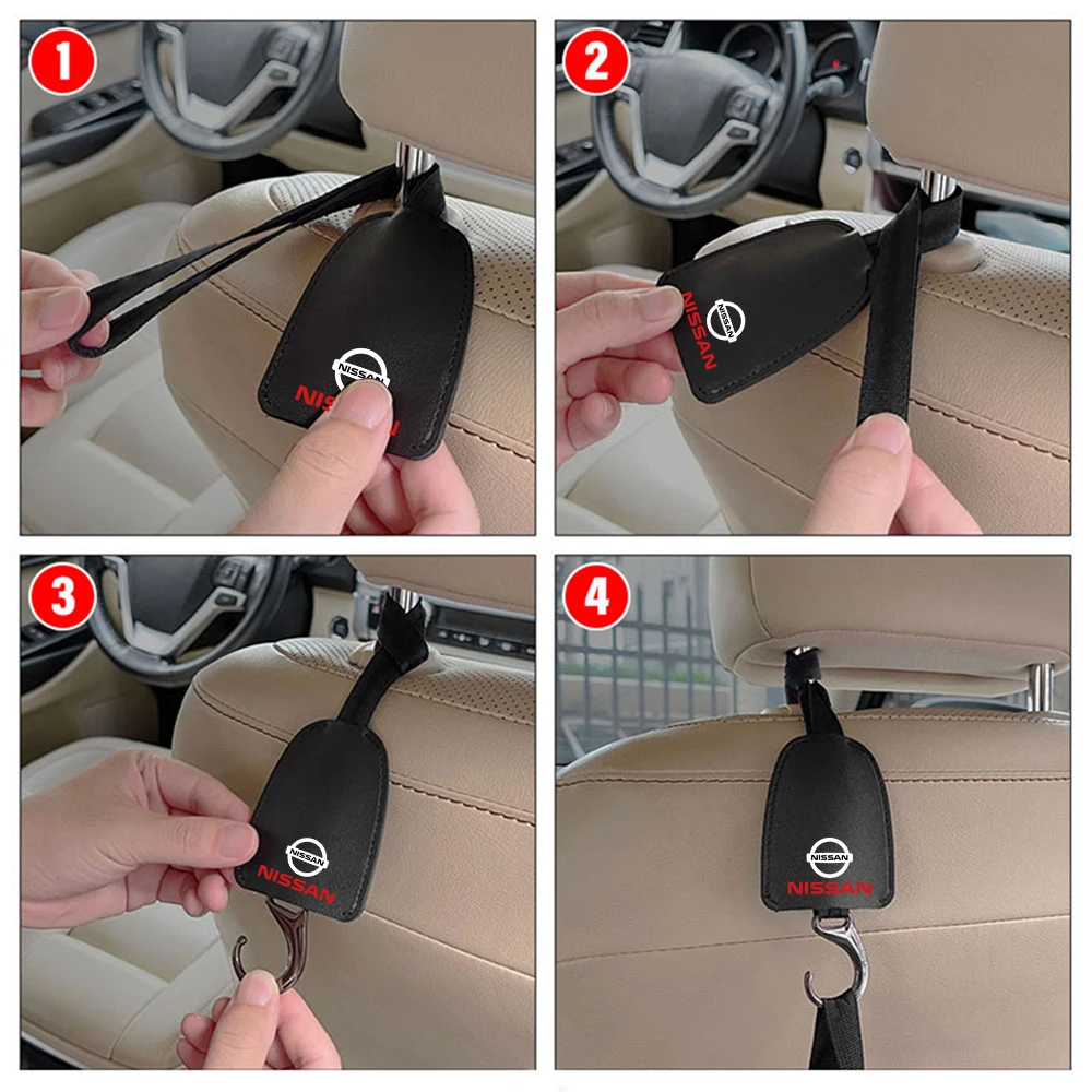 Universal Car Seat Hook Stowing Tidying Phone Convenient Holder For Nissan Juke Qashqai X-Trail Leaf Patrol Altima Maxima Micra