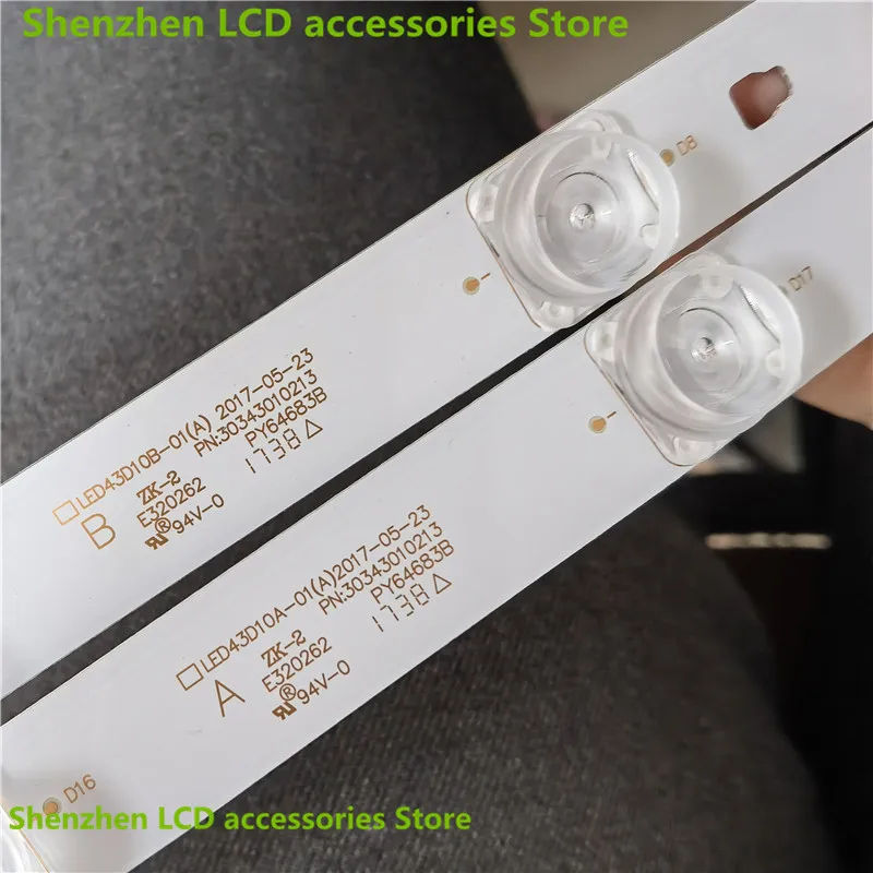 For  LED43D10A  LED43D10B  LED43D10A/B-01 30343010213    850MM 3V 10LED 43inch use 100%new LCD TV backlight bar