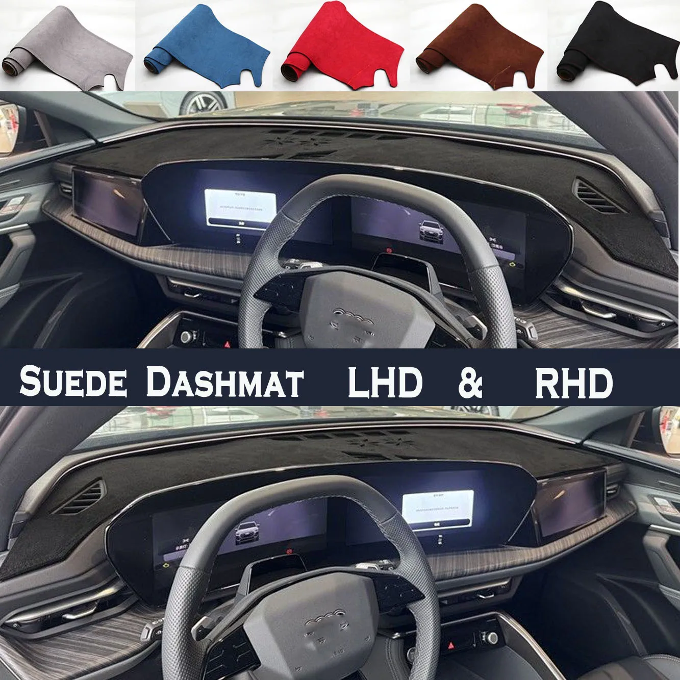 

Car Styling Suede Leather Dash Mat Covers Dashmat Dashboard Accessories For Audi Q5 SQ5 GU Sportback 2025 2026 2027