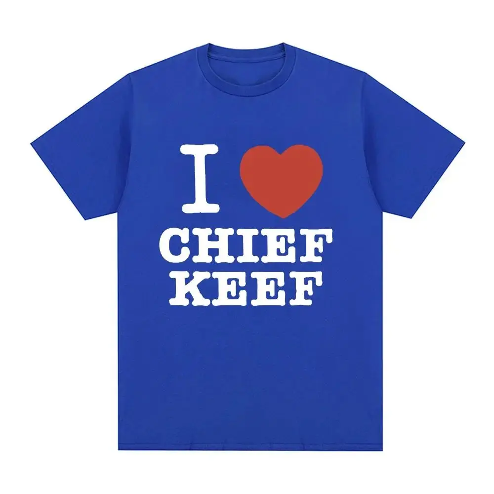 I Love Chief Keef T-Shirt Mode Lässig Kurzarm Vintage Gothic Oversized Print T-Shirts Hip Hop Lose Streetwear Unisex – Detail 6