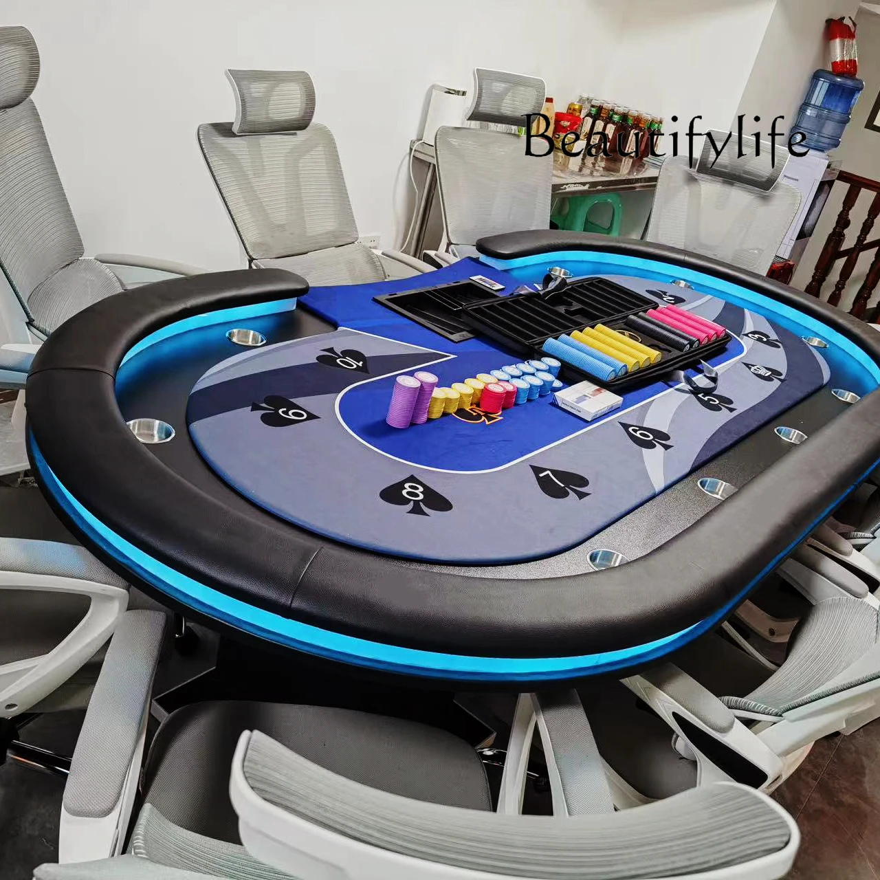 

New Customizable Texas Poker with Chips, Special for Chess & Rooms, Clubs, Size & Color Customizable