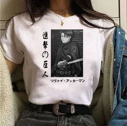 Letnia seksowne Anime Levi Ackerman odzież damska luźna damska koszulka Punk Dark Grunge Streetwear Top damski gotyckie T shirty