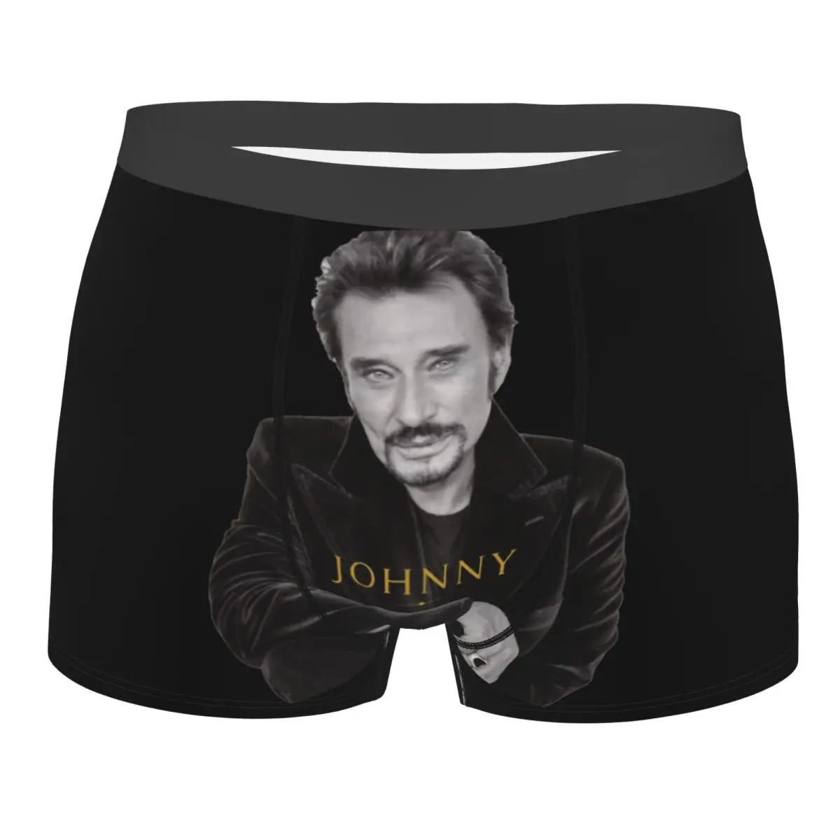 

Мужские боксерские шорты с 3D-принтом Johnny Hallyday French Rock Singer, мужское мягкое нижнее белье, трусы