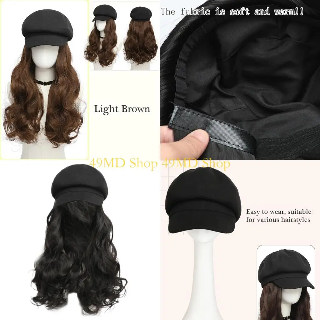 49md-pelucas-sombrero-postizo-boina-sombrero-mujeres-extensiones-cabello-rizado-para-ropa-casual