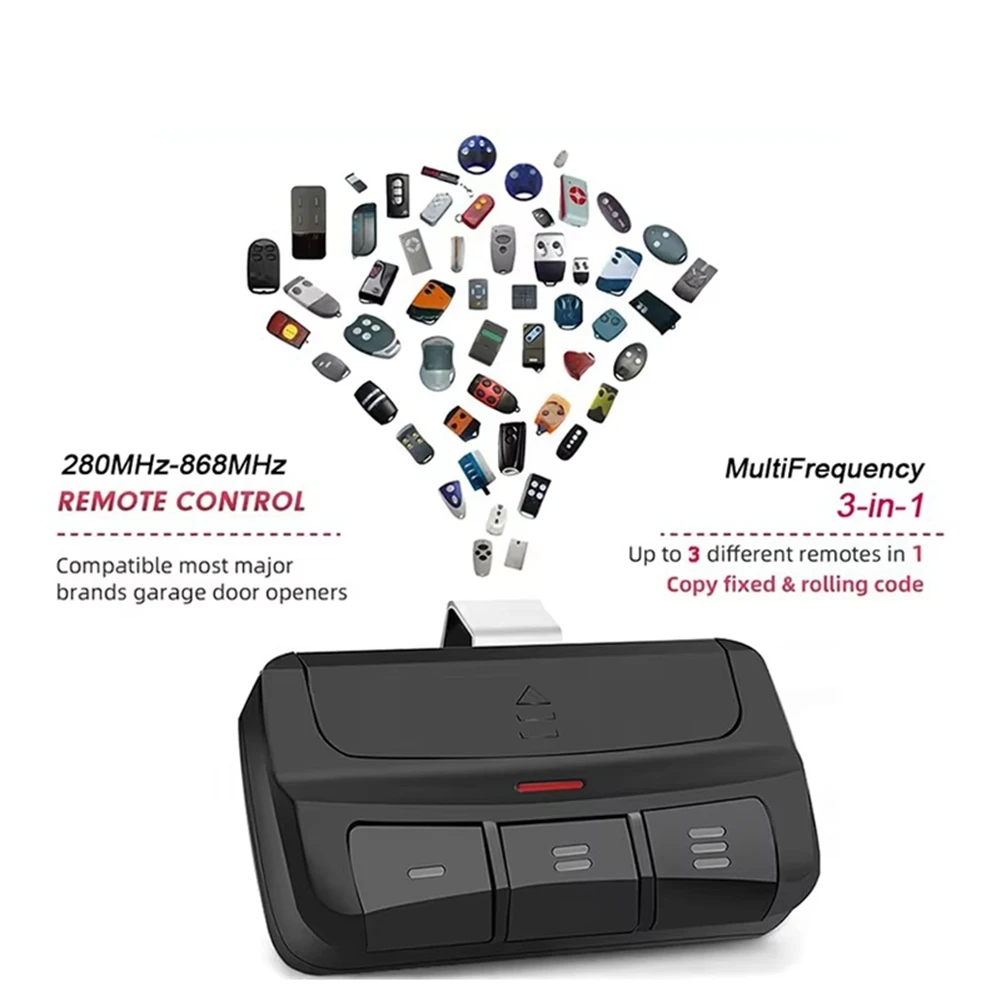 A06RP 280MHz-868MHz Remote Control Garage Door Opener Multi Frequency Code Garage Remote Control Duplicator Transmitter
