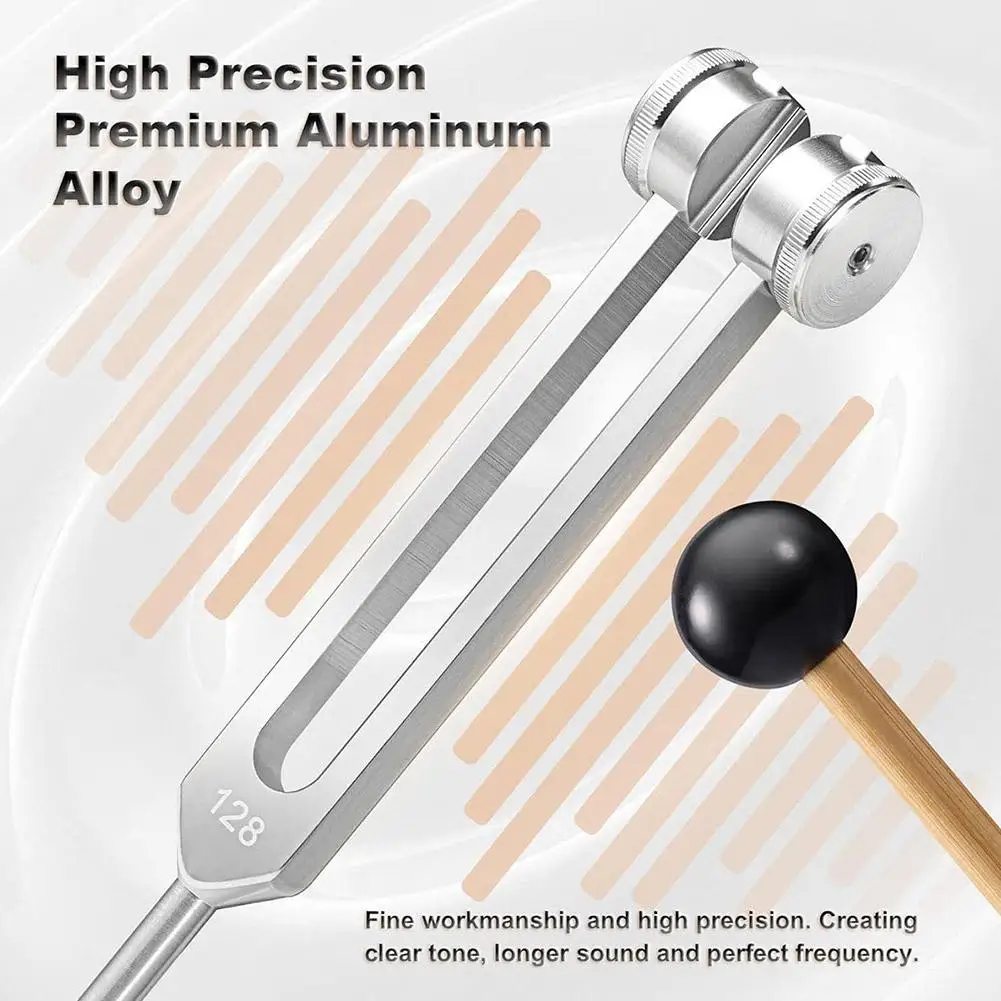 مجموعة شوكة ضبط 128 هرتز، شوكة ضبط صوتية حيوية مرجحة لشفاء شقرا، علاج الصوت، تخفيف التوتر