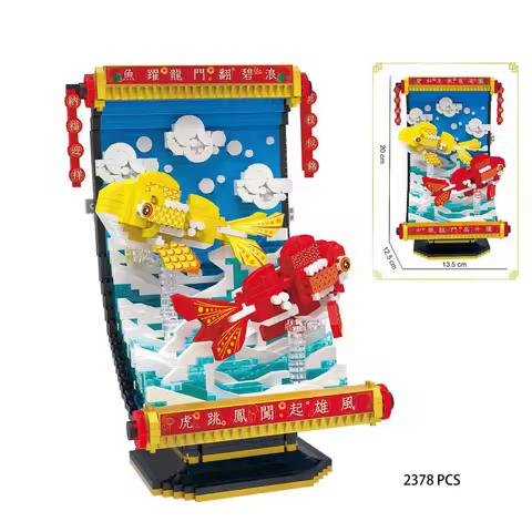 Idea Nanobricks Fish Painting Micro Diamond Building Block 3d Lucky Charm Carp Construction Educational Toys for Kids Gifts