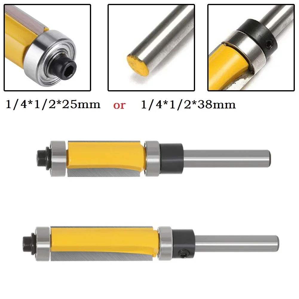 Imagem -03 - Shank Flush Trim Bit Router com Rolamento Duplo Trimming Fresa End Mills Ferramentas para Carpintaria Wood Bit mm 1pc