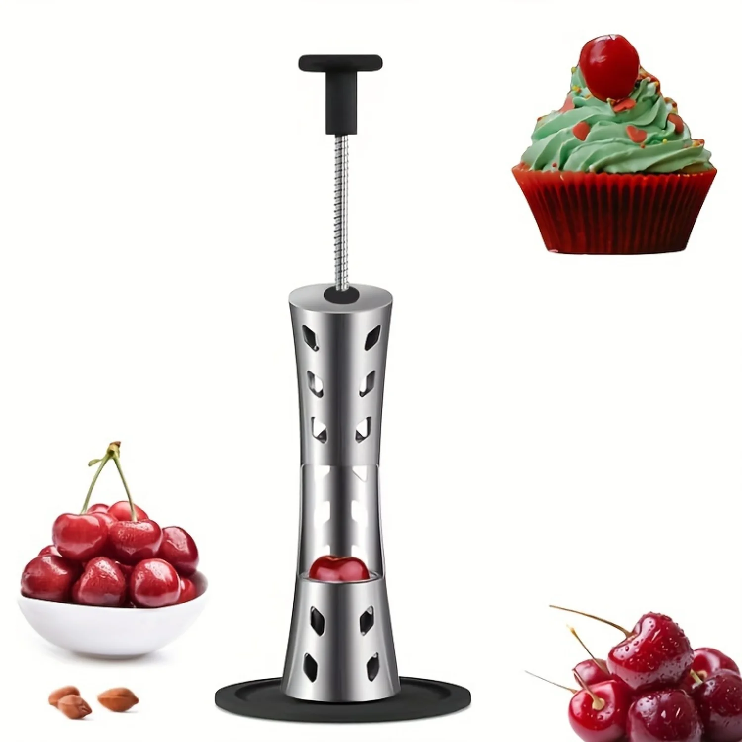 Cherry Corer Tool-herramienta de eliminación de semillas y núcleos sin esfuerzo, multifuncional para varias frutas, dispositivo reutilizable y duradero