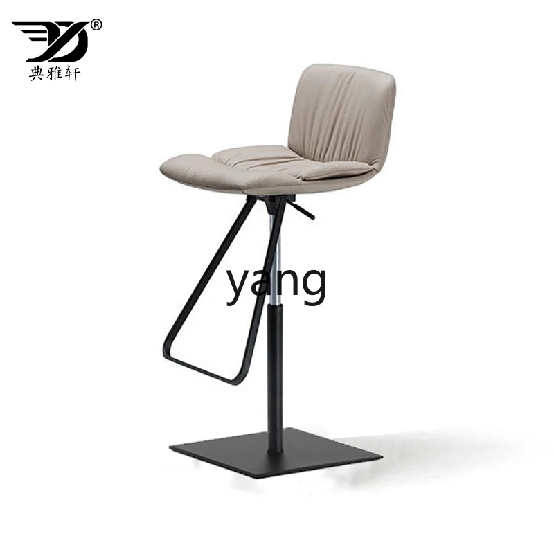 LTT Italian minimalist bar chair Modern light luxury leather bar chair