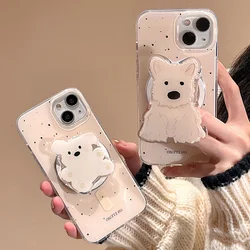 Korean Cute Puppy Magnetic Holder Grip Tok Griptok Phone Stand Holder Support For iPhone 15 14 13 16 For Pad Magsafe Smart Tok