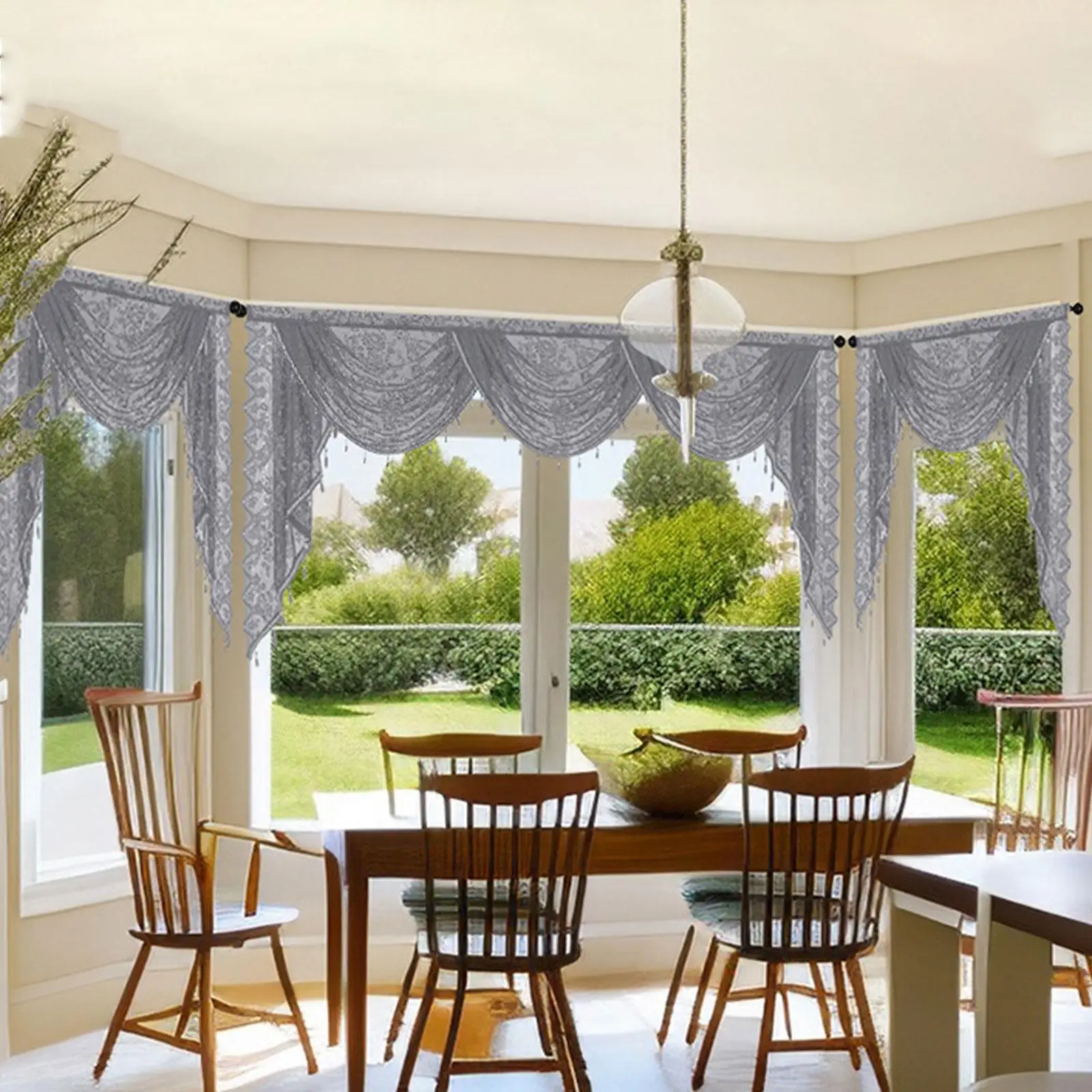 Waterfall Window Valance Swag Design for Bathroom with Soft Touch