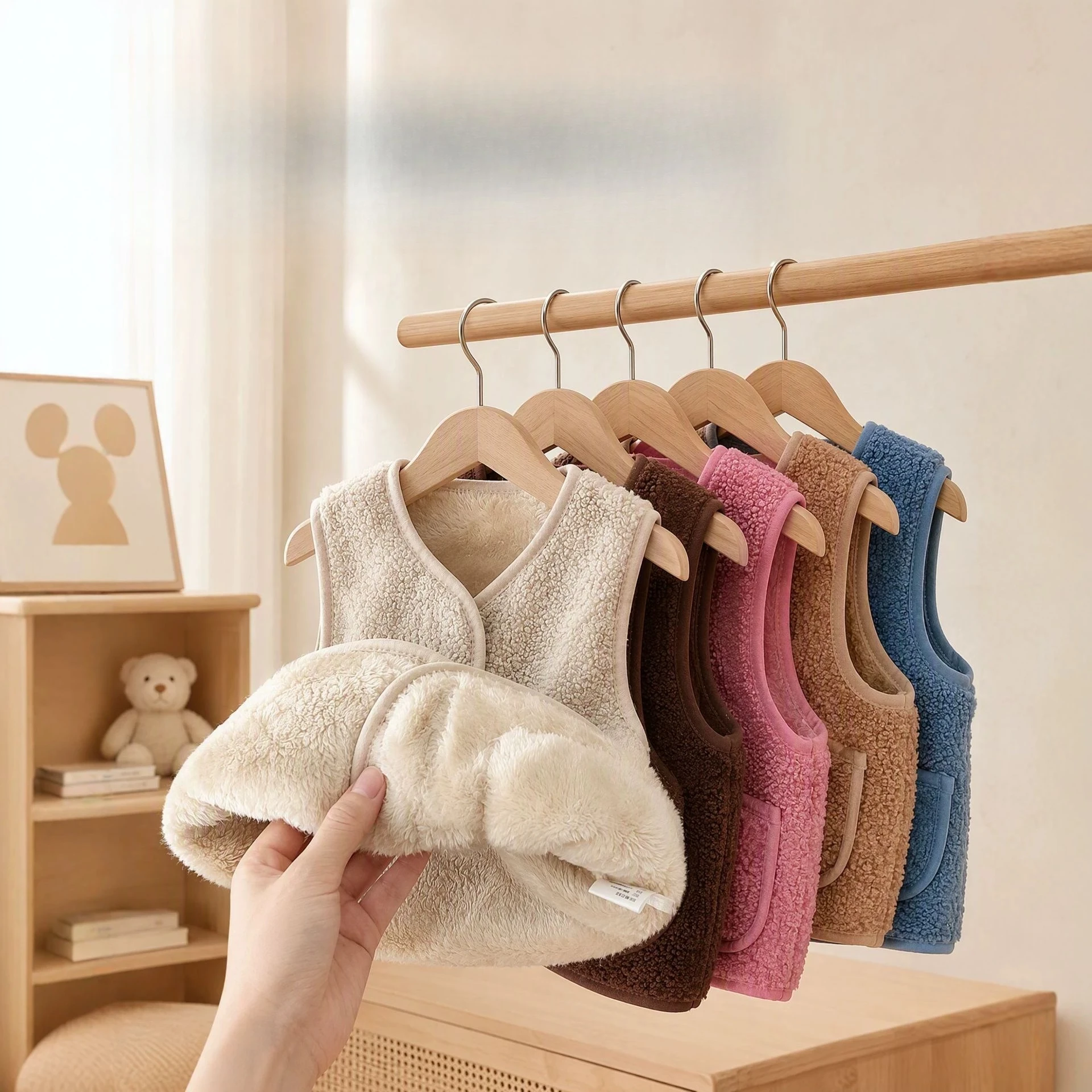 Children's Lamb's Wool Vest Spring and Autumn Girl Baby Winter Warm Thicken Vest