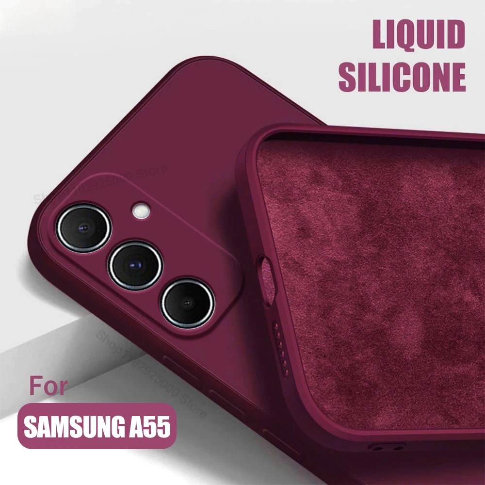 For Samsung A55 A15 A54 Case Soft Liquid Silicone Phone Cases For Samsung Galaxy A55 A15 A54 5G Shockproof Cover For Samsung A55
