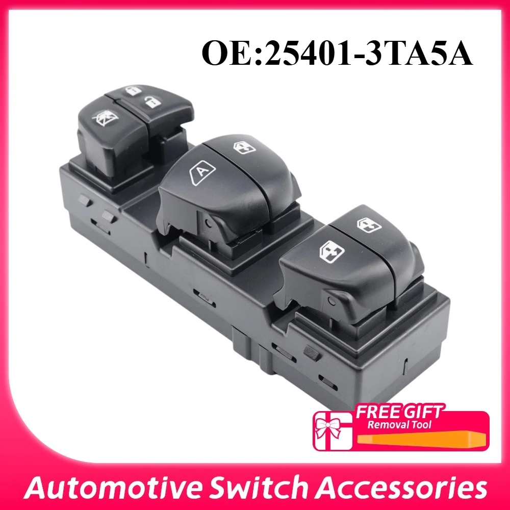 25401-3TA5A Para Nissan Altima Sentra Leaf Juke Qashqai 2013 - 2018 Pathfinder Interruptor Eléctrico de Ventanilla Principal Botón de Bloqueo de Puerta