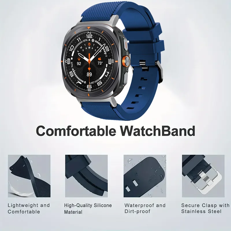 حزام سيليكون لساعة سامسونج جالاكسي 7 FE 44 مللي متر 40 مللي متر ملحقات الفرقة كوريا سوار رياضي ساعة جالاكسي 7 الترا 47 مللي متر 40 حزام #4