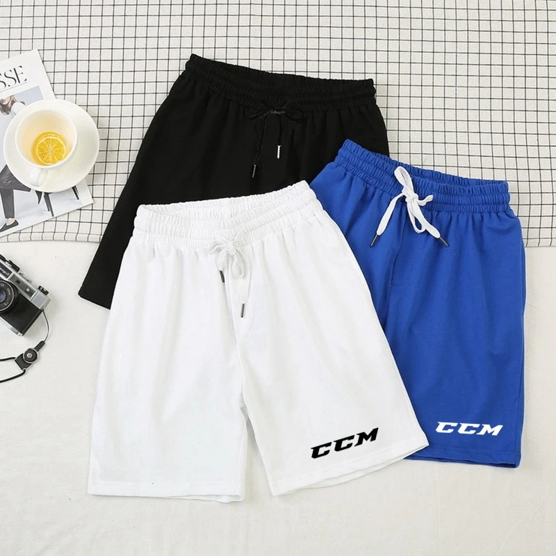 Men Soild Drawstring Shorts CCM Summer Casual Gym Shorts Sport Basketball Shorts Running Fitness Beach Shorts Male Clothing 5XL