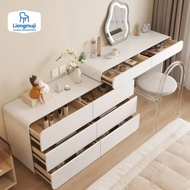 

White Dresser Makeup Vanity Table Bedroom Items Comfortable Desk Furniture Dressing Headdresses Home Coiffeuse Toilets Deals