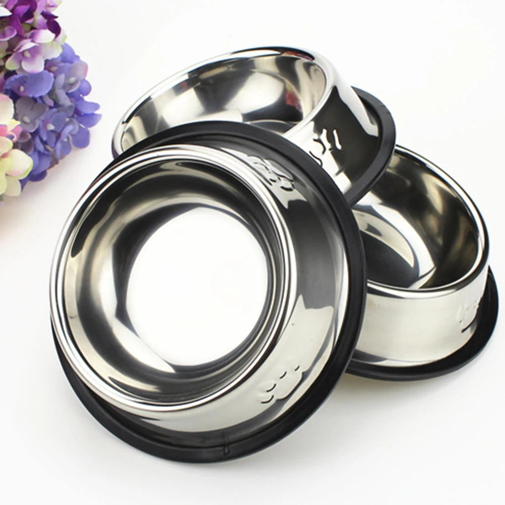 

Stainless Steel Pet Bowl Nonslip Dog Food Premium Accessories Durable Rust Resistant Design Practical Use Dog Bowl