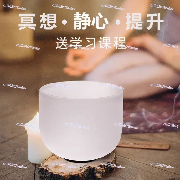 Crystal Quartz Bowl White Handmade Sound Healing Instrument Nepal Buddha Singing Bowl Yoga Meditation Massage Accessories