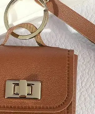 

Creative Mini Leather Hanging Bag Fashion Versatile Bag Charm Coin Purse Key Ring Headphone Set Charm Decorative Gift