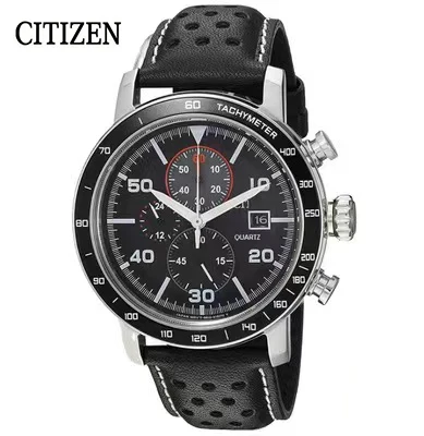 CITIZEN-reloj de cuarzo de lujo para hombre, cronógrafo resistente al agua, Correa multifunción, mecánico, redondo, inoxidable