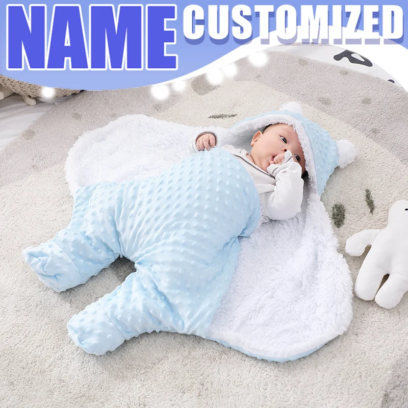 カスタムネームベビーおくるみパーソナライズベビー寝袋ドゥドゥブランケット出産祝いギフト