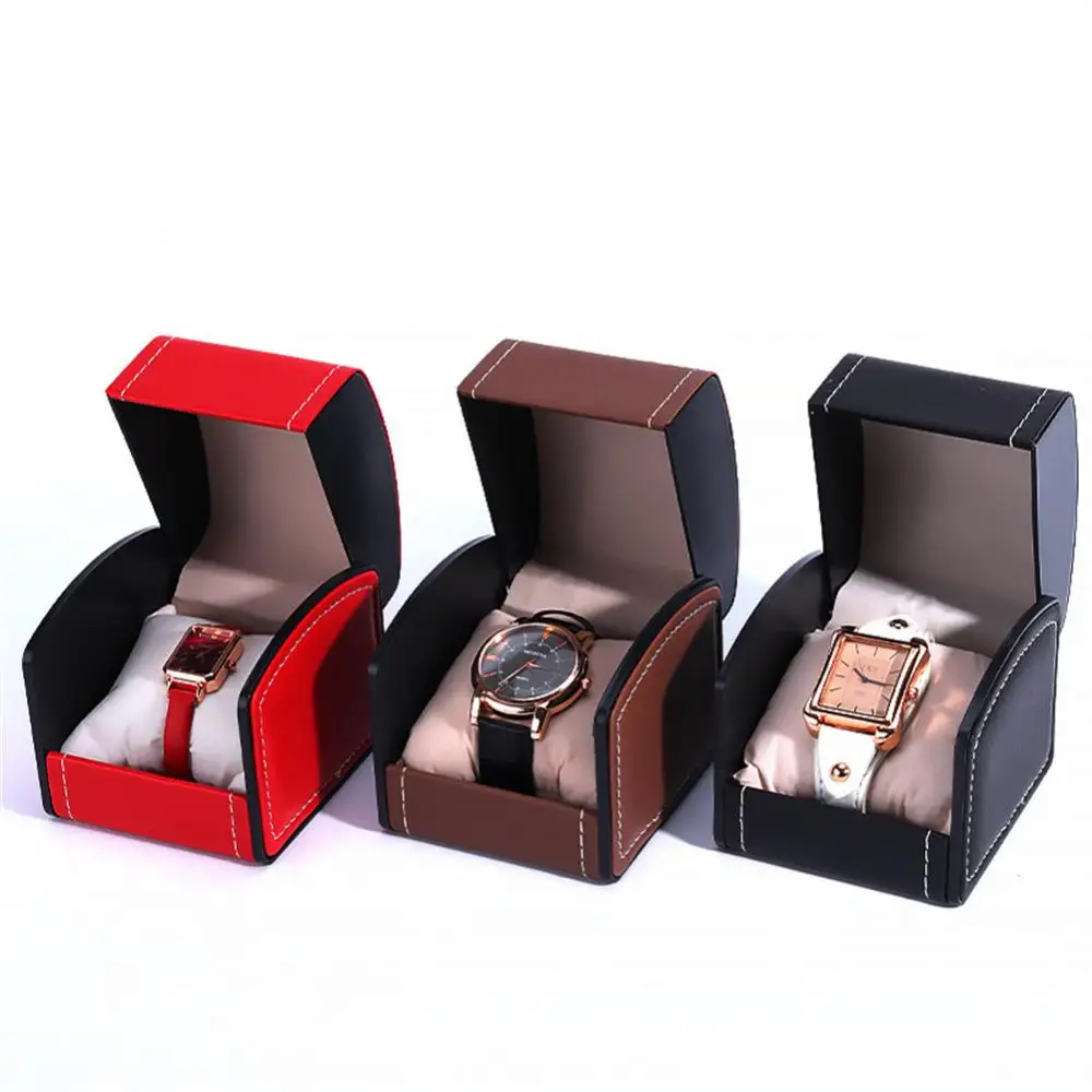 Luxury Watch Holder Box PU WristWatch Storage Case High End Gift Packaging Case Jewelry Organizer With Watch Pillow