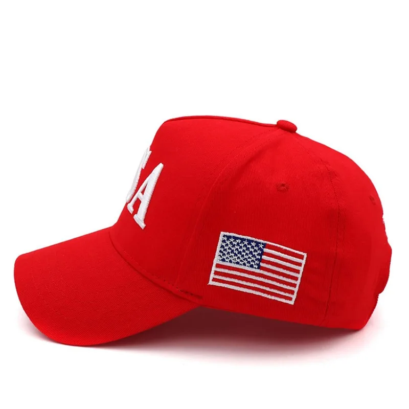 2024 New American Election Hat Letter Embroidered Red Cap American Flag Baseball Cap Party Assembly Hat view 6