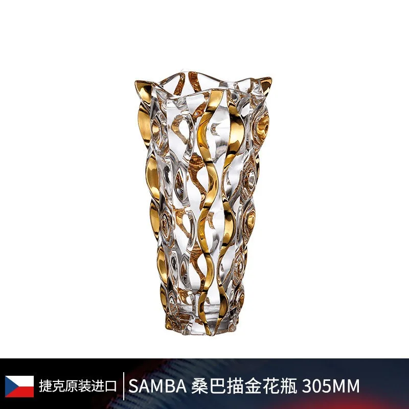 Universe Grocery Store Crystal Glass Vase, Hand-painted Gold Living Room Ornament, High-end Housewarming Gift 305ml