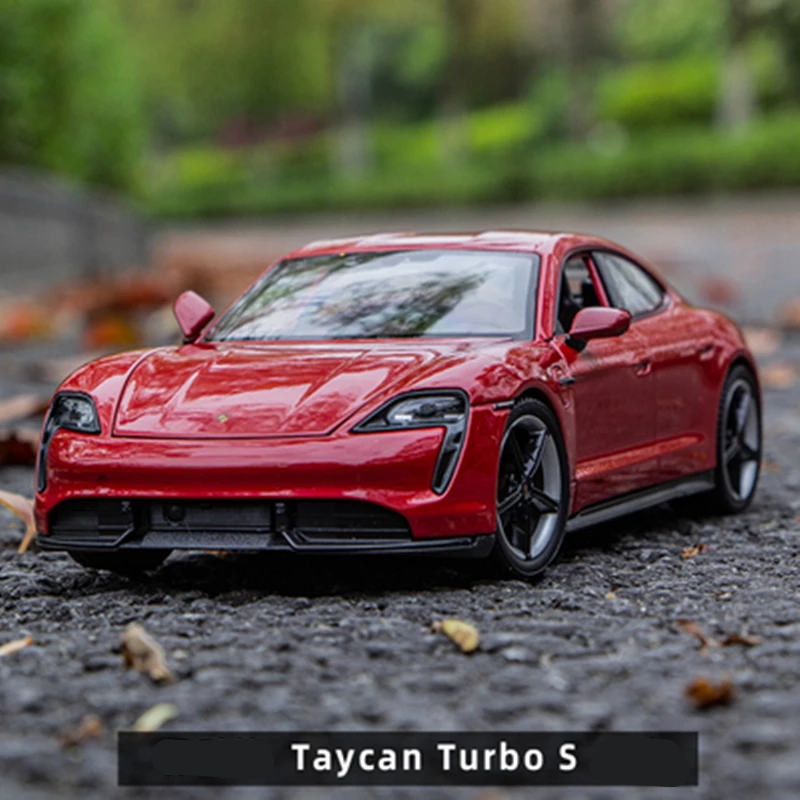 Welly 1:24 Porsche Taycan Turbo S Coupe Alloy Sports Car Model Diecast Metal Toy Vehicle Car Model High Simulation Children Gift