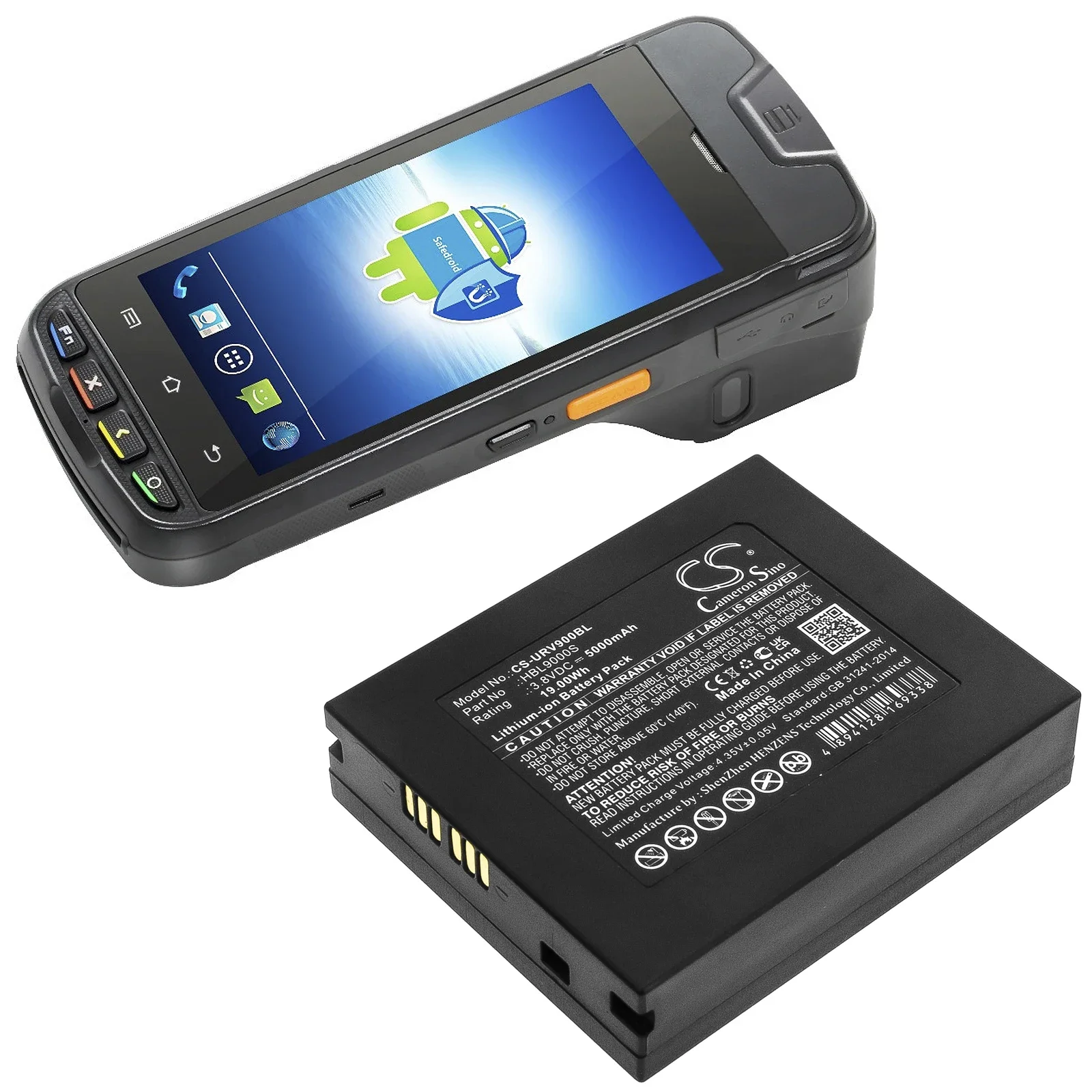 

High Capacity 5000mAh POS Payment Terminal Battery For Urovo I9000s, HBL9000S