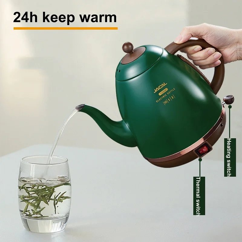1.5L Retro Insulated Electric Kettle Home Quick Boiling Kettle Long Spout TeaPot Auto-Constant-temperature Kettle Kitchen gadget