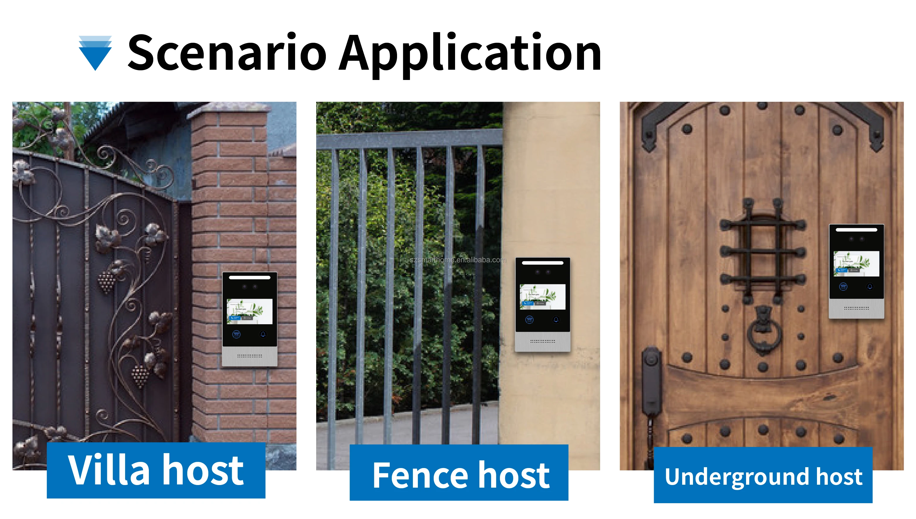 4.3 بوصة مقاوم للماء لون فيديو باب الهاتف نظام الاتصال الداخلي مع قفل مغناطيسي وحلقة جرس باب الكاميرا