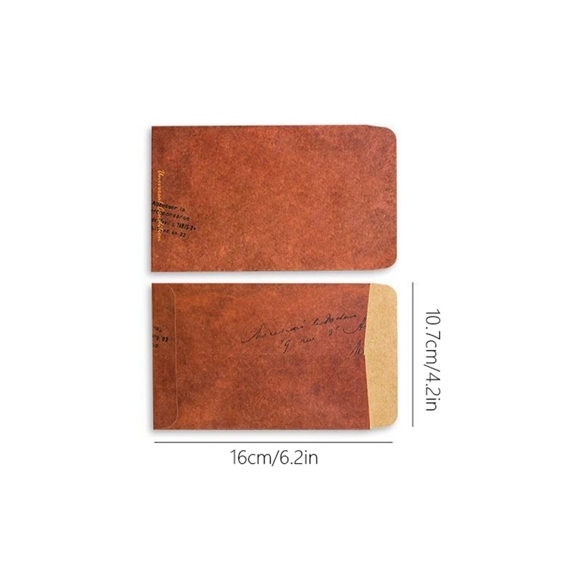 10/20/50/100 pcs Vintage Style C6 Reddish brown Paper Envelopes Ideal for Letters, Cards, and Small Gifts, Handcrafted