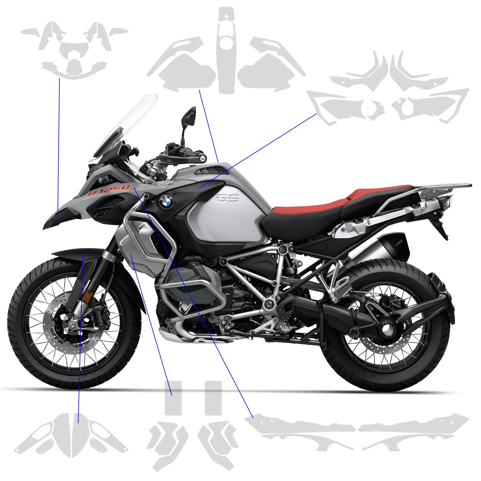 R1250 GS adventure Paint Protection Film Accessories 2018-2024 For BMW R1250 GS Adv PPF GS 1250 Motorcycle Anti-scratch TPU