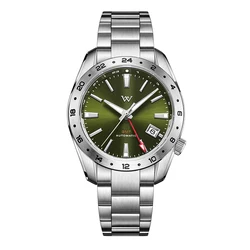 WM Watch Automatic Mechanical Watches Anti-reflective Coated 100M Water Resistant NH34 Sapphire GMT Welly Merck Watch WM193