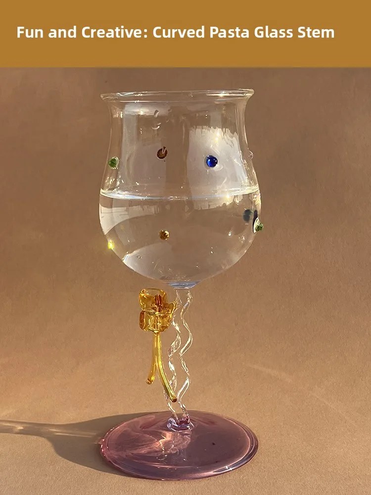 

Handmade Glass High Foot Cup Champagne Red Wine Cotail Cup High Aesthetic Value Cute Gift Korean Sle Heat Resis...