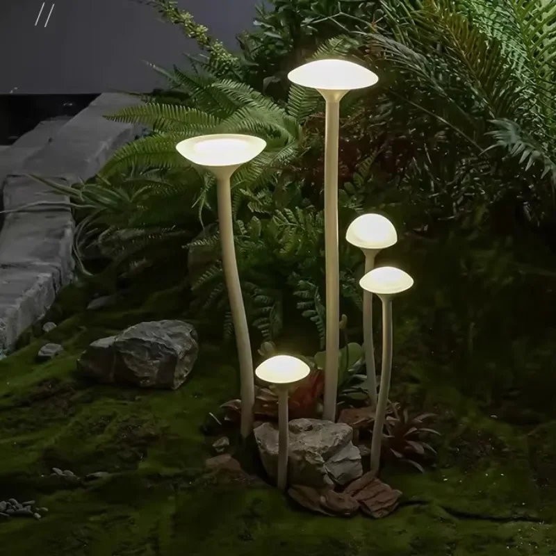 Outdoor waterproof luminous mushroom light 20/30/40/50/60/70CM garden villa decoration LED path light