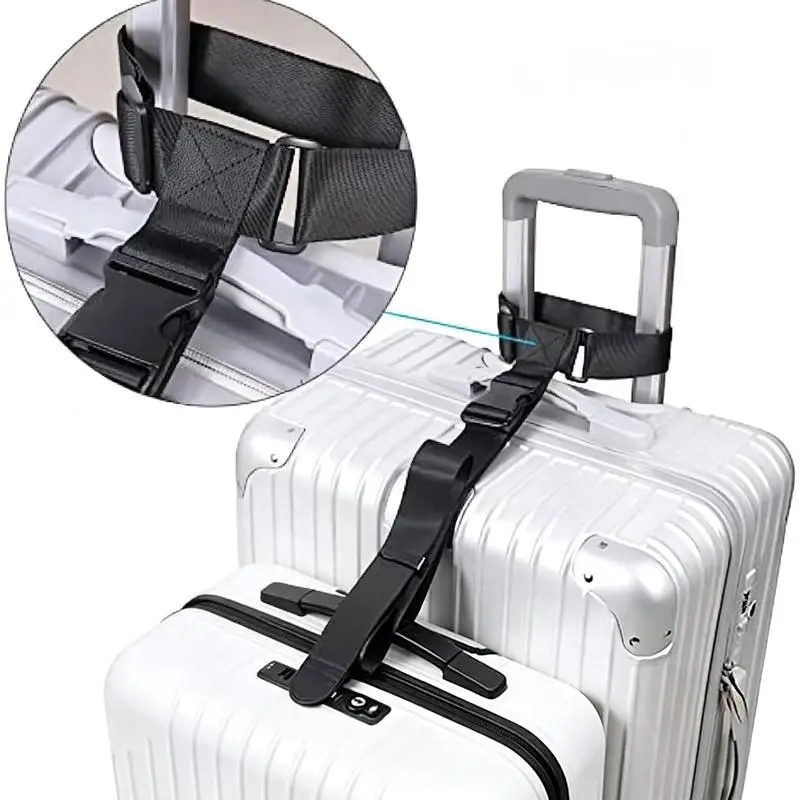 ~Travel Luggage Strap Suitcase Belt Elastic Telescopic Travel Bag Belt Set For Suitcase Fixed Belt Travel Buckle Strap