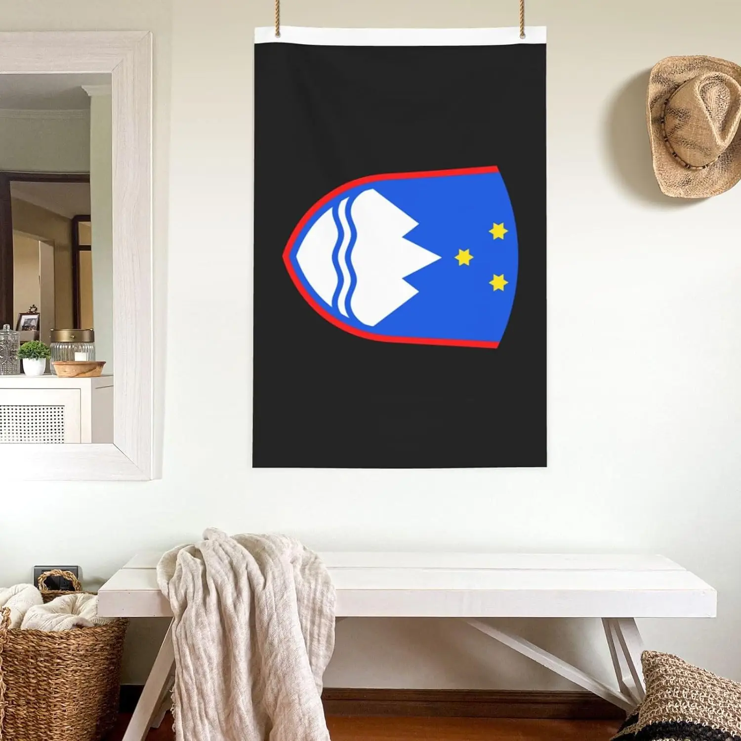 Flagnshow 100% Polyester Coat of arms of Slovenia Flags