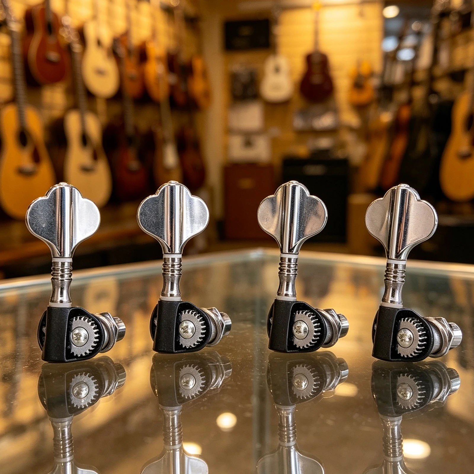 Pegs Tuning Pegs Open Gear Tuners A Set Of 4PCS Black Guitar Parts Hard Zinc Alloy Tuning Pegs for durable Practical