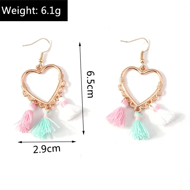 Ethnische Böhmen Quaste Ohrringe für Frauen Aussage Retro Bunte Baumwolle Seide Fransen Ohrring Hochzeit Schmuck Zubehör – Detail 16