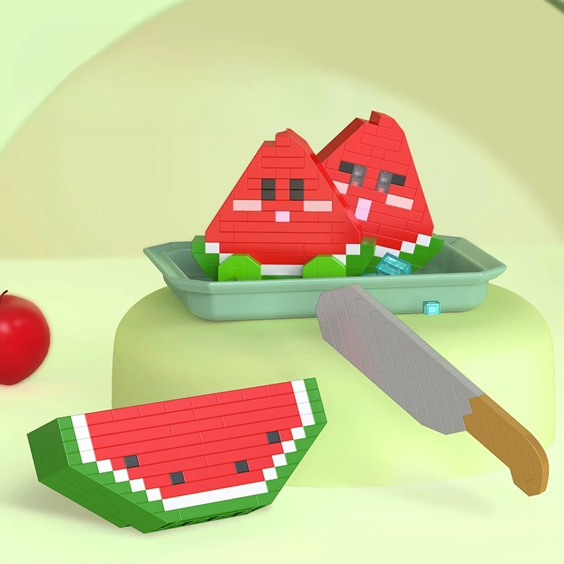 Compatible with Watermelon Grape Fruit Diary Assembly Micro-particle Building Blocks Student Puzzle Assembly Game