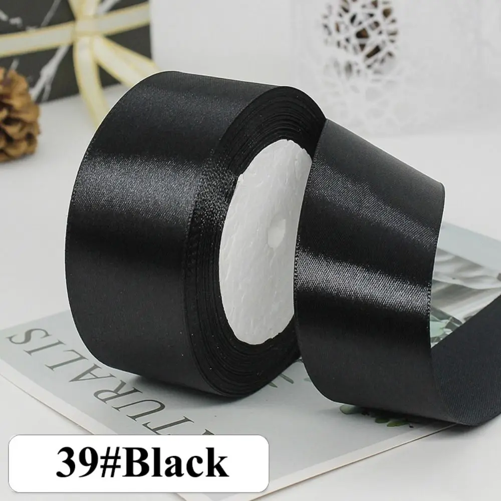22Meters Dark Colors 4cm Shiny Silk Ribbons Crafts Bow Solid DIY Gift Wrap Polyester Gift Wrapping Ribbons