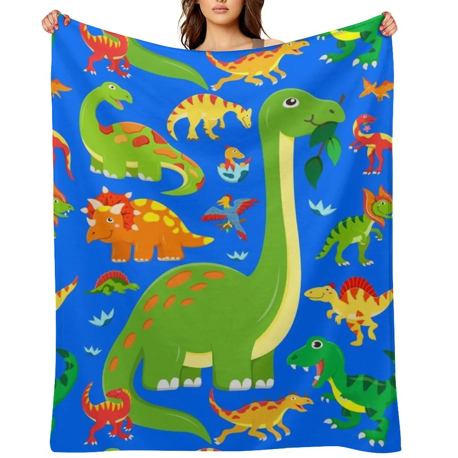 

Dinosaurs Kids Toddlers Dinos Throw Blanket Warm Soft Big Soft Plaid anime Blankets