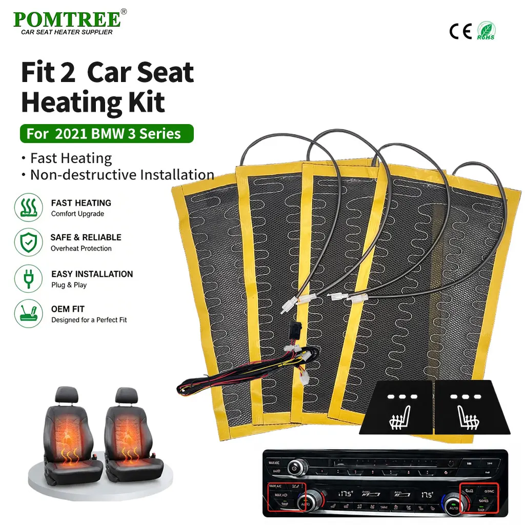 Built-in Car Seat Heating Kit Fit 2021 BMW 3 Series 2 Seats Alloy Wire Special Switch Rapid Heat Winter Warm Modification