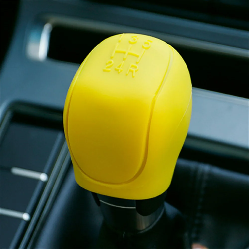 Silicone Car Gear Shift Cover Non-Slip Gear Shift Collars Grip Handle Protective Cover 5 6-speed Manual Car Interior Accessories